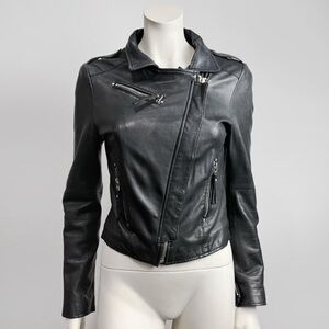 Vintage IRO Lambskin Leather Moto Jacket Fitted Size 0